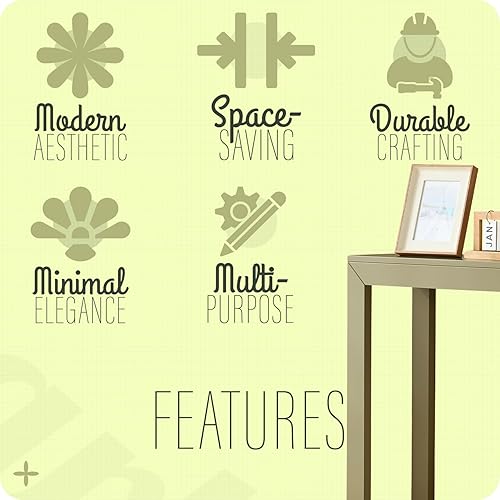 Miniatura 6 de Kings Brand Furniture Russel - Mesa consola moderna para entrada, detrás del sofá, pasillo, sala de estar, pimienta limón