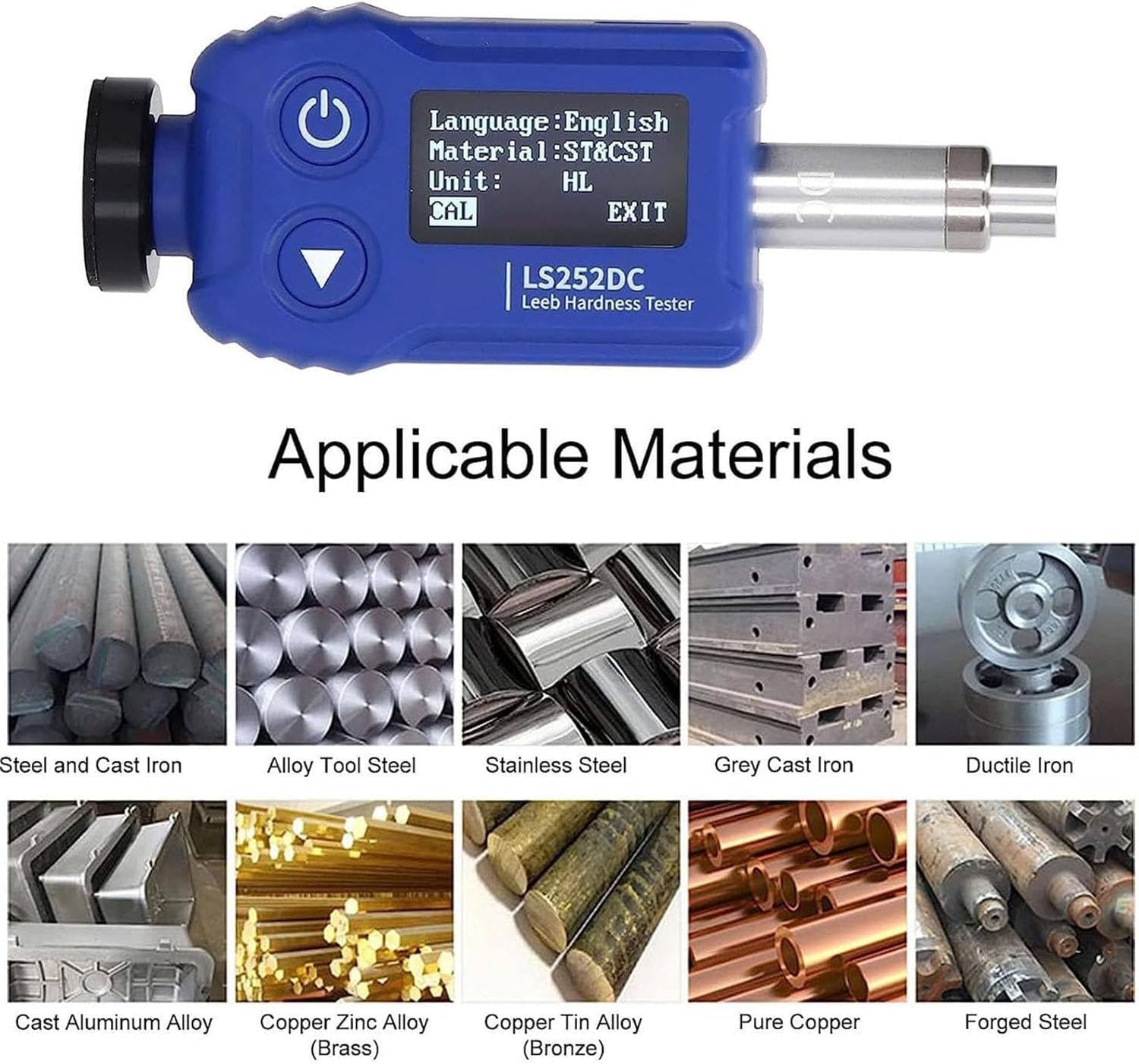 Pen Type Leeb Hardness Tester,Portable Hardness Tester,Surface & Hardness Testing Equipment, 7-in-1 Leeb Hardness Tester for HL HV HB HS HRA HRB HR,LS252D