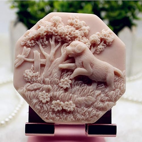 Miniatura 2 de Grainrain Molde de jabón de silicona artesanal para perros, molde para hacer velas, resina, molde hecho a mano (11503)