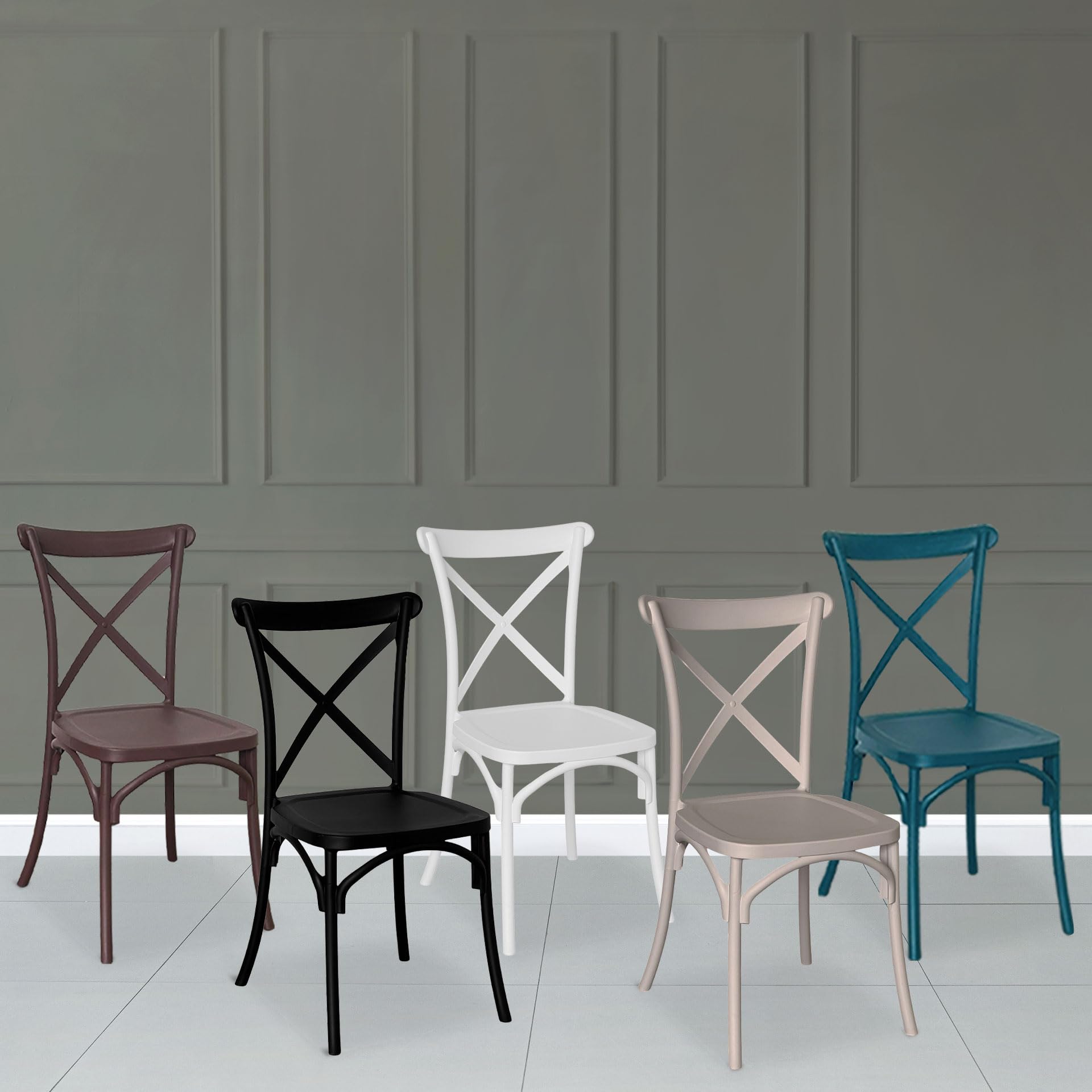 OKAFFAREFATTO MADDALONI Silla de bar comedor de plástico beige sprint polipropileno apilable