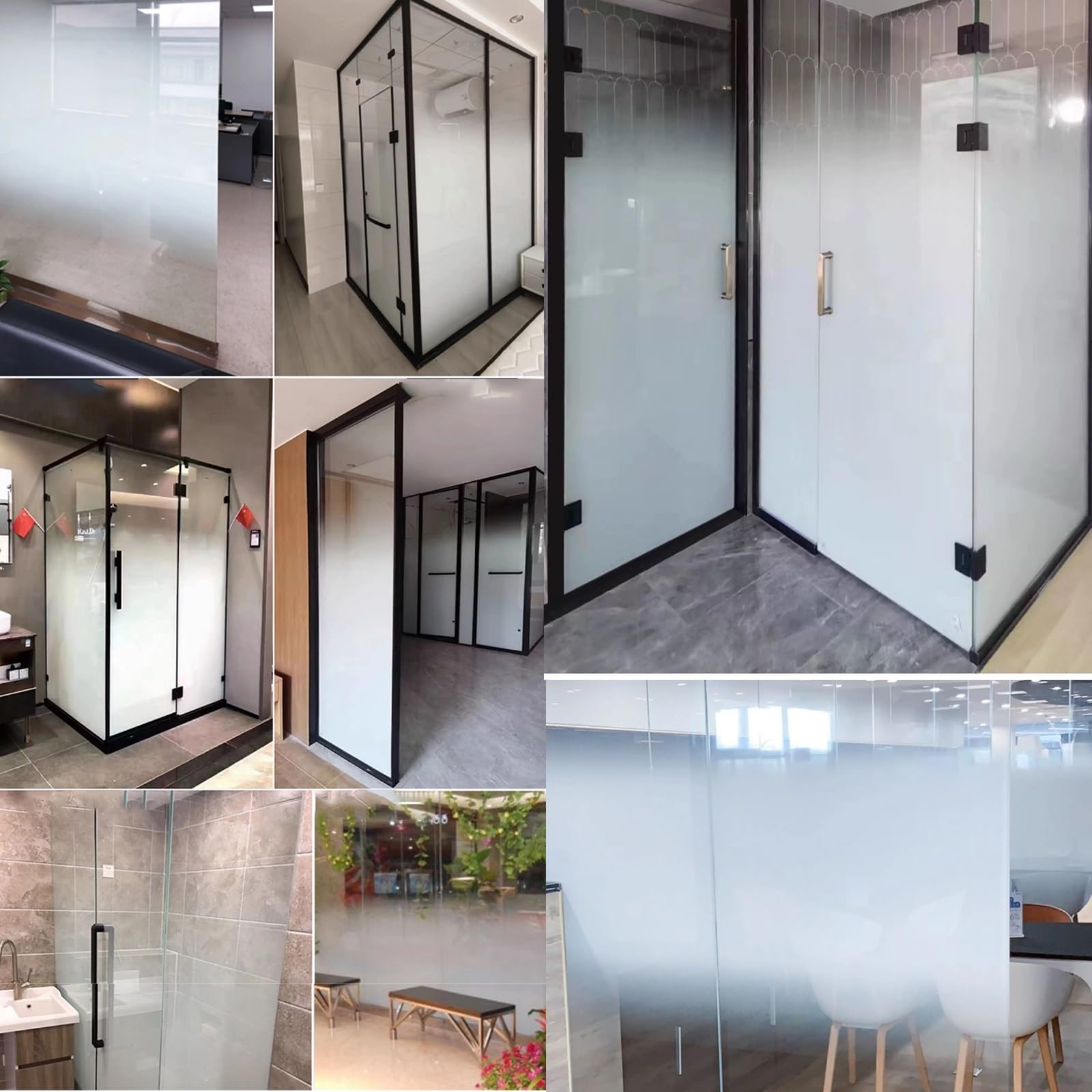 Film vitres dégradé Film Vitrage À Effet Dégradé (Style Vitrail) ; Adhésif Translucide Et Dépoli Portes Salle Bain Ou Balcons Décoratif Motif Linéaire Progressif(Style 6,WxH 195x90in/495x229cm)