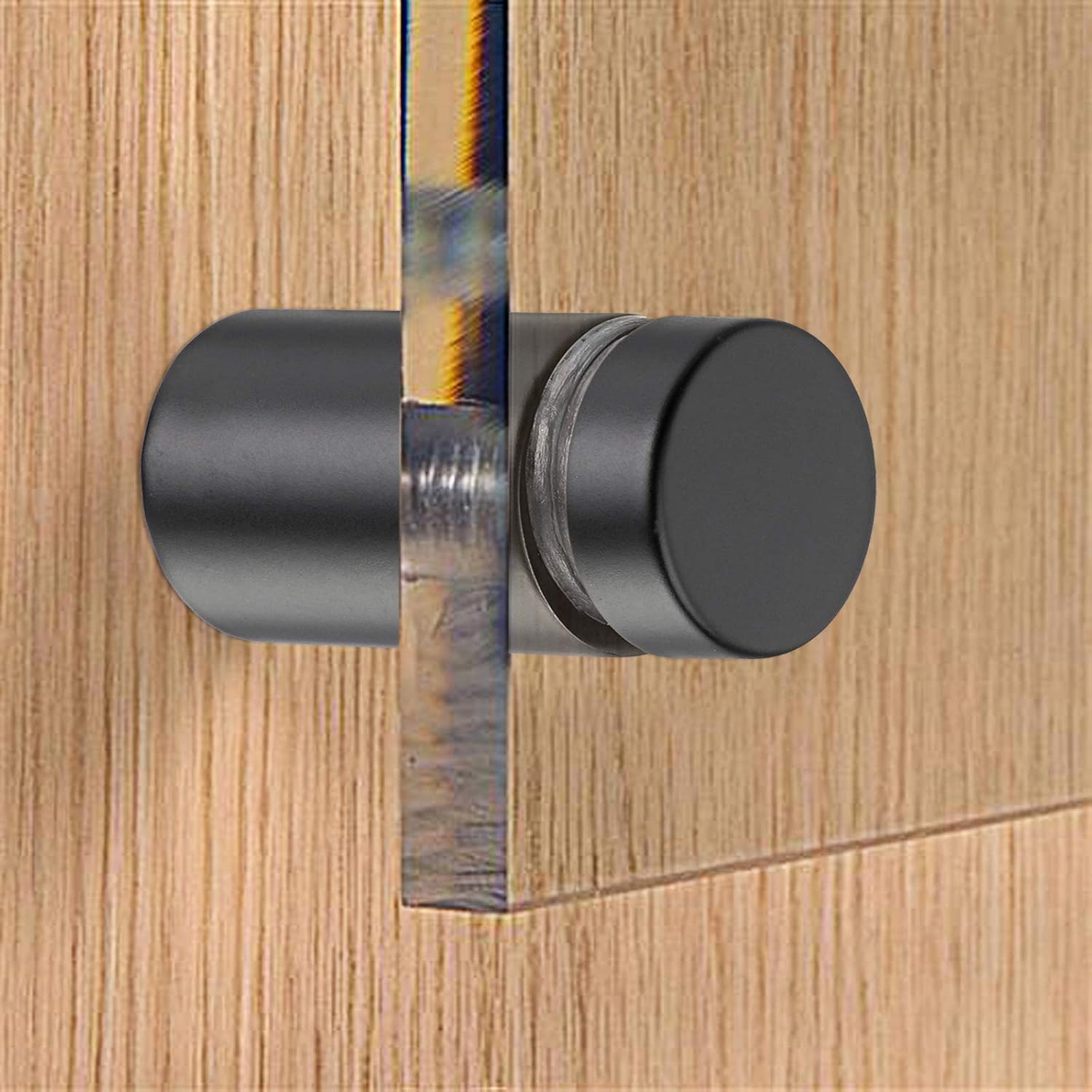 BTSKY 48 Pack Black Sign Standoff Screws 1/2 x 1 Inch, Advertising Glass Standoff Nail Hardware, Stainless Steel Standoffs for Glass Panel Plexiglass Picture