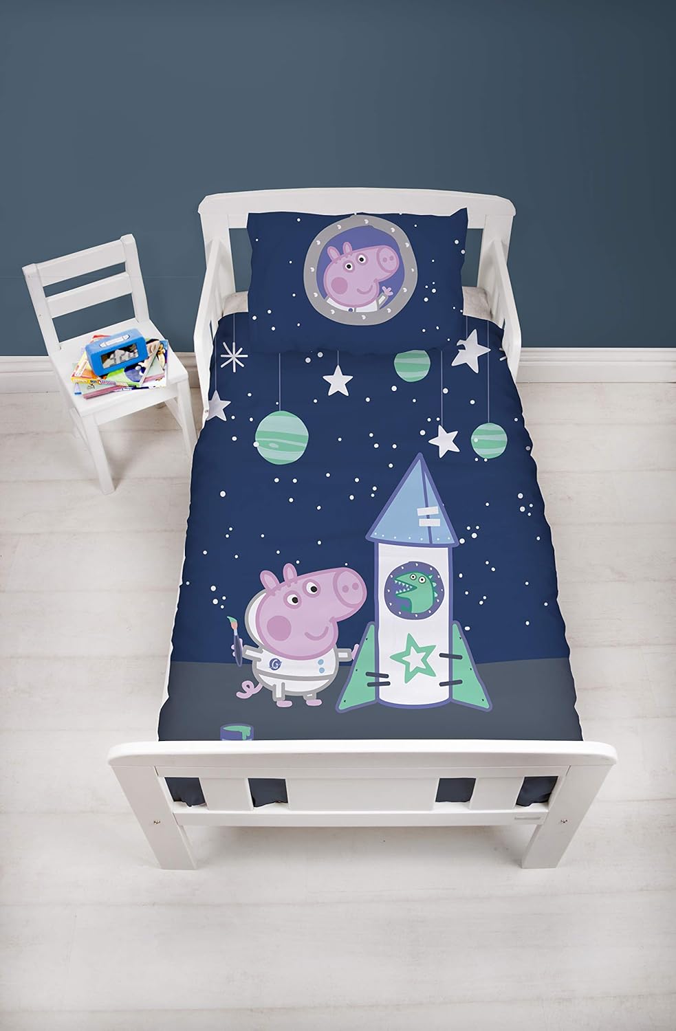 Peppa Pig Official Peppa Pig Toddler Cot Cover Space Rocket