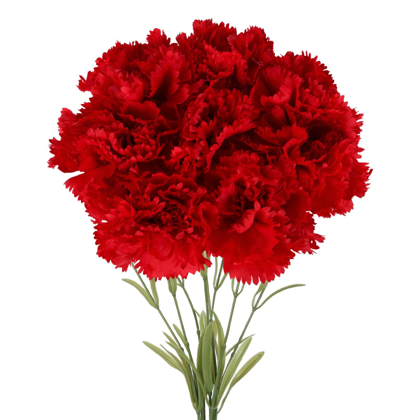 IPOPU Künstliche rote Nelken, 8 Stück, Seidenkortionen, rote Blumen mit langem Stiel für hohe Vasen, rote künstliche Nelken für Hochzeitssträuße, Zuhause, Tischdekoration, Blumenarrangements (rot)