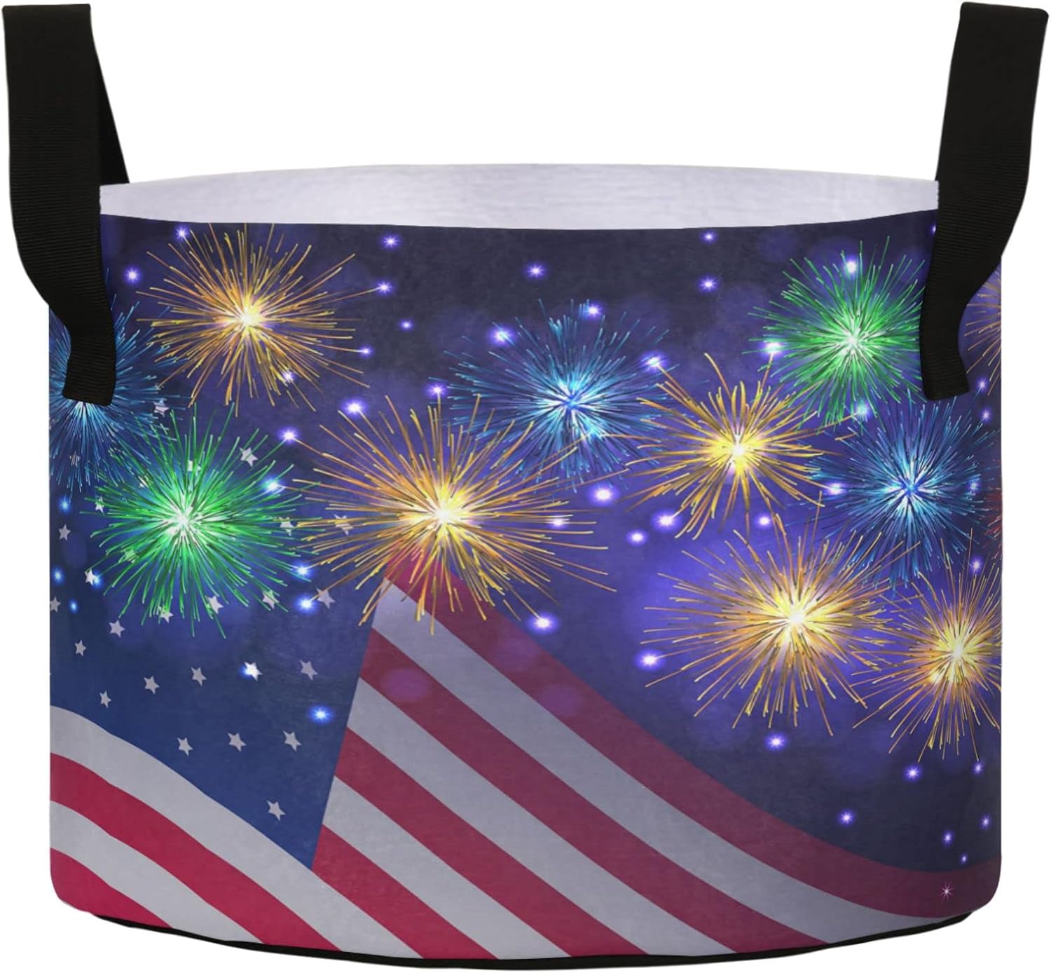Amazon.com : Patriotic American Flag Firework Grow Bags 10 Gallon Heavy ...