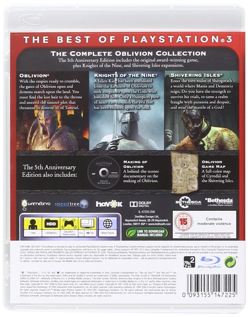 The Elder Scrolls IV: Oblivion - 5th Anniversary Edition Ps3 - Gra w języku francuskim