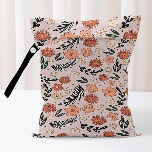 Bolsa húmeda floral reutilizable para viajes, playa, piscina, gimnasio, baño, bolsa impermeable para trajes de baño, tela de gimnasio sucia,