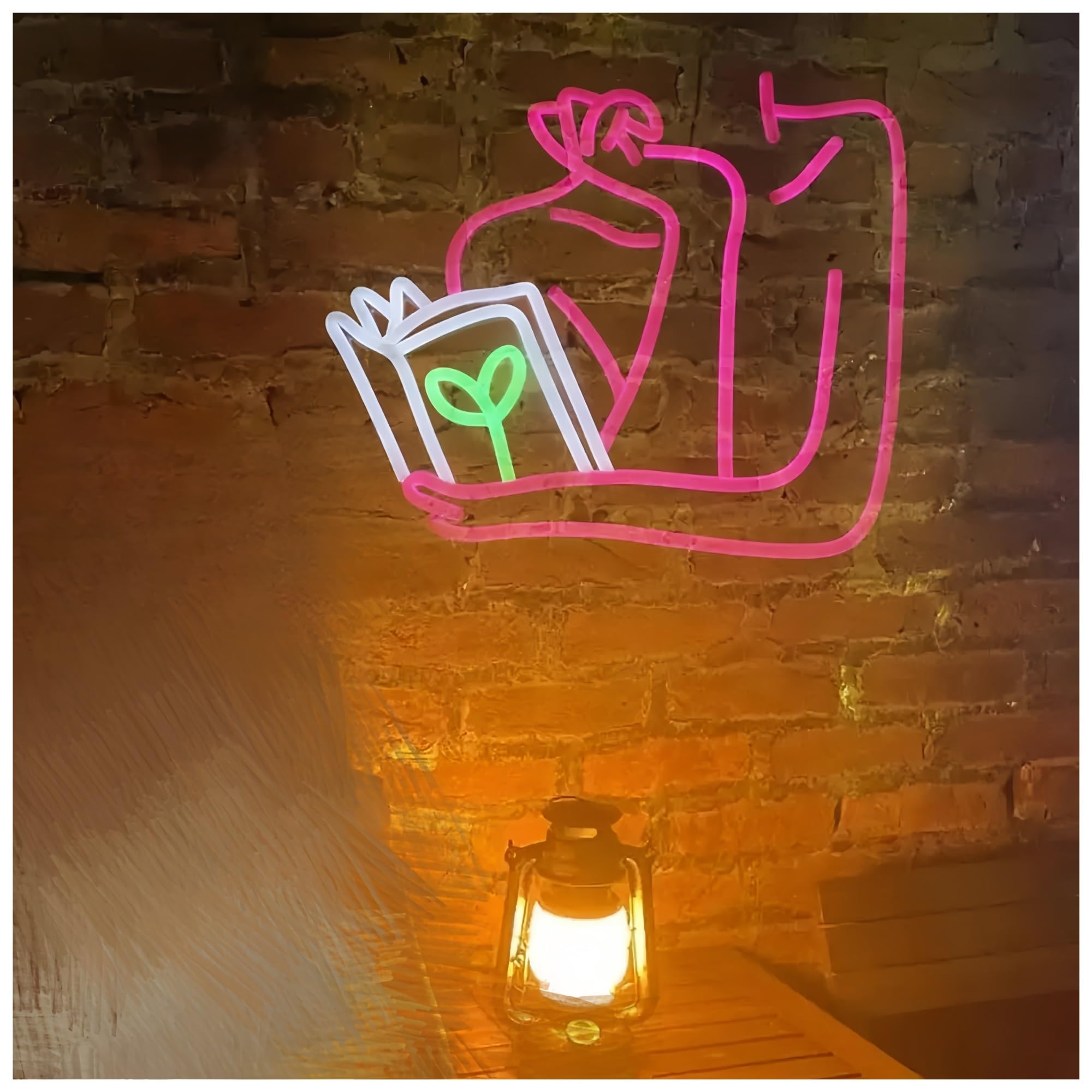 Insegna al Neon LED Insegne Al Neon Per Libri Di Lettura Per Ragazze Luce Al Neon Dimmerabile Alimentata Tramite USB Per Sala Giochi Reader Camera Letto Decorazione 30cm×35cm