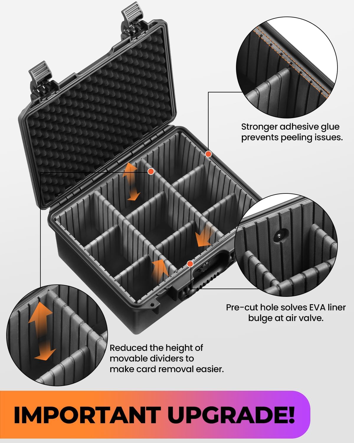 Graded Trading Card Case, Sports Card Storage Box for Baseball Football, Waterproof Hard Card Organizer Carrying Case for Protective PSA/BCW/MTG/TCG/Zion/Magnetic/Rigid Card Sleeve or Holder(XL)