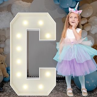 3FT Large Marquee Letters, Light Up Letters C Sign for Hoco Party Decor