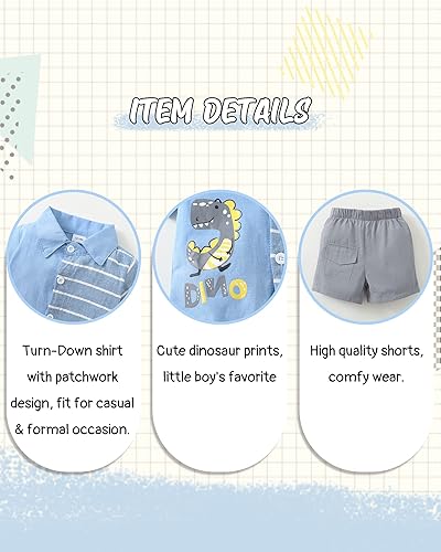 Miniatura 5 de Ropa para niños pequeños, conjunto de camisa de verano, pantalones cortos, ropa de algodón para niños pequeños
