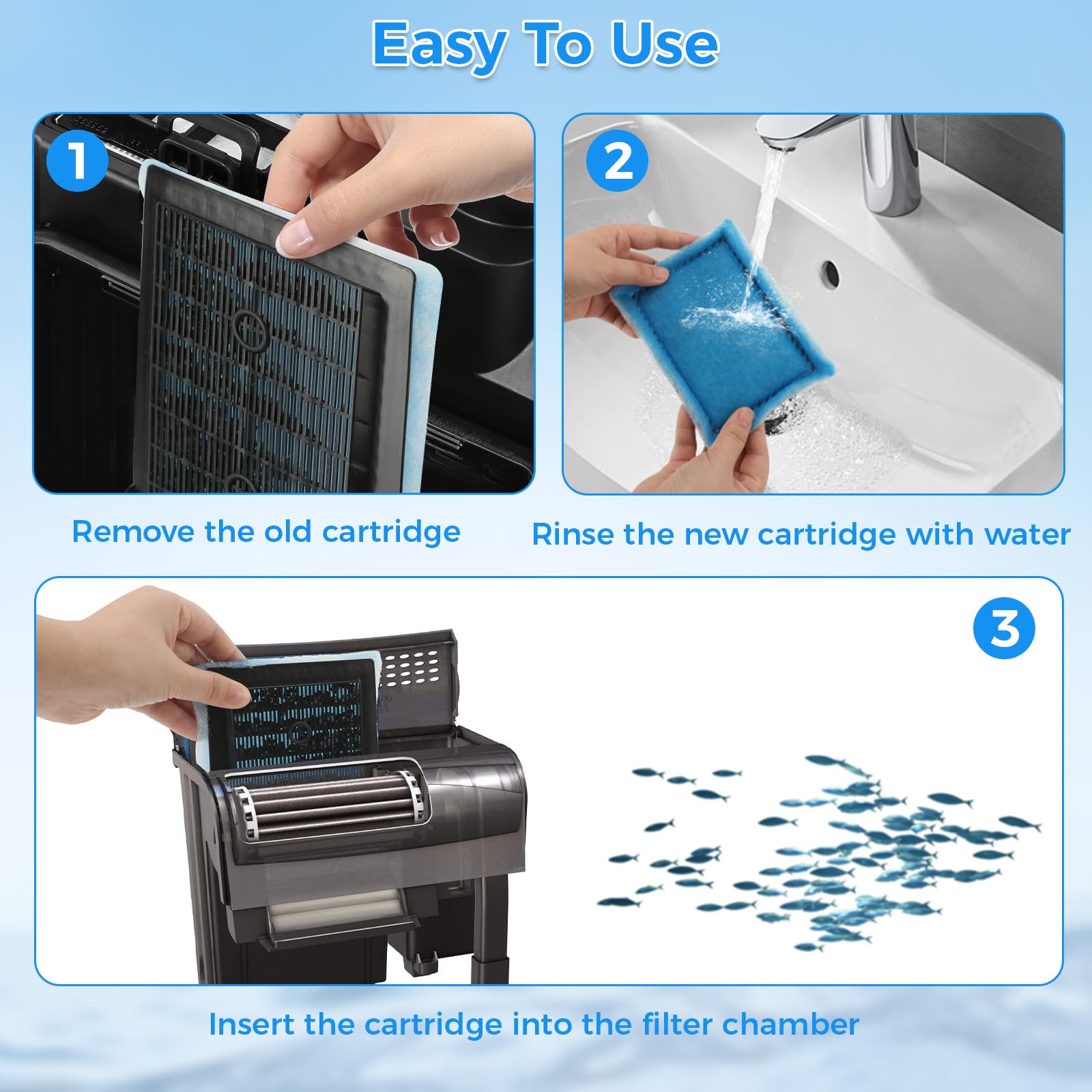 Qwakay Lot de 20 cartouches de rechange pour filtre d'aquarium Rite Taille B compatibles avec les filtres d'alimentation MarineLand Penguin Pro 100/125/175 et le filtre d'alimentation original Penguin