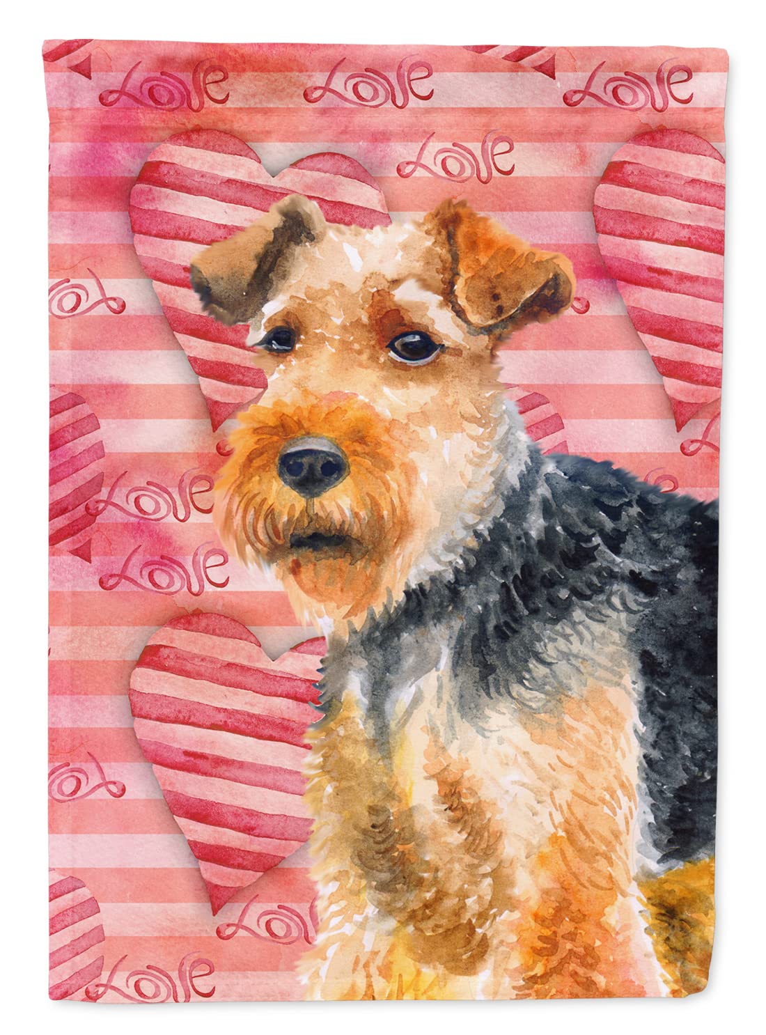 Drapeau de maison Welsh Terrier Love Caroline's Treasures en toile canevas haut de gamme