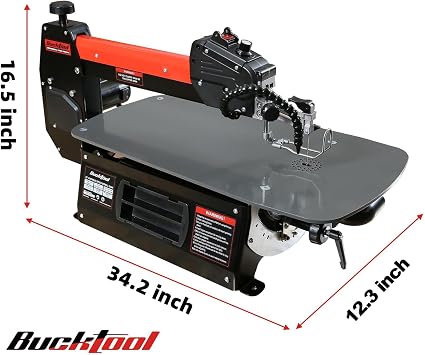 BUCKTOOL 22-Inch Scroll Saw, 1/5 HP 1.3A Power Scroll Saws for Woodworking
