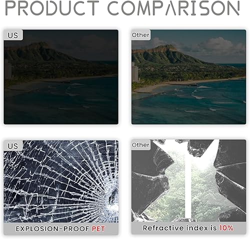 Miniatura 6 de Window Privacy Film,Window Tinting Film for Home Sun Blocking,Window Tinting Cover One Way Heat Control Window Mirror Reflective Film with Free