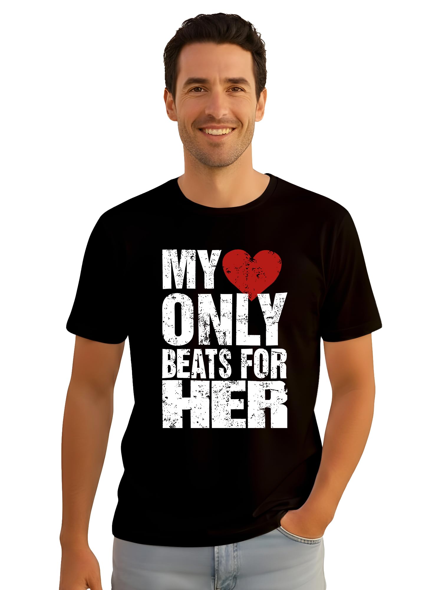 ONLY Printed T-Shirt for Men & Women - 100% Cotton Graphic Matching Tees in multi