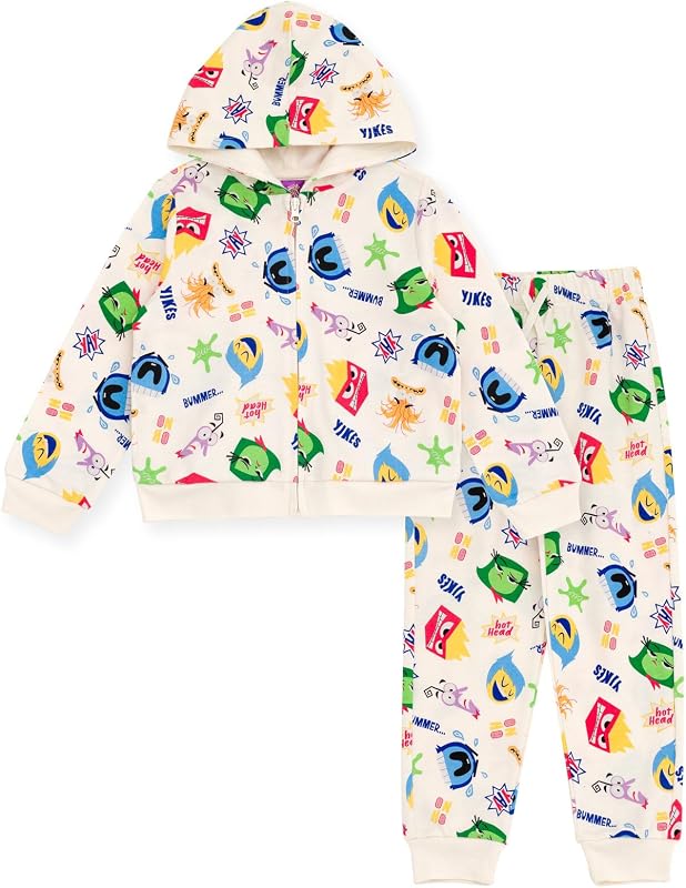 Disney Junior French Terry - Conjunto de buzo con capucha y pantalones con cremallera, tallas para bebés y niños grandes (12 meses - 18-20)