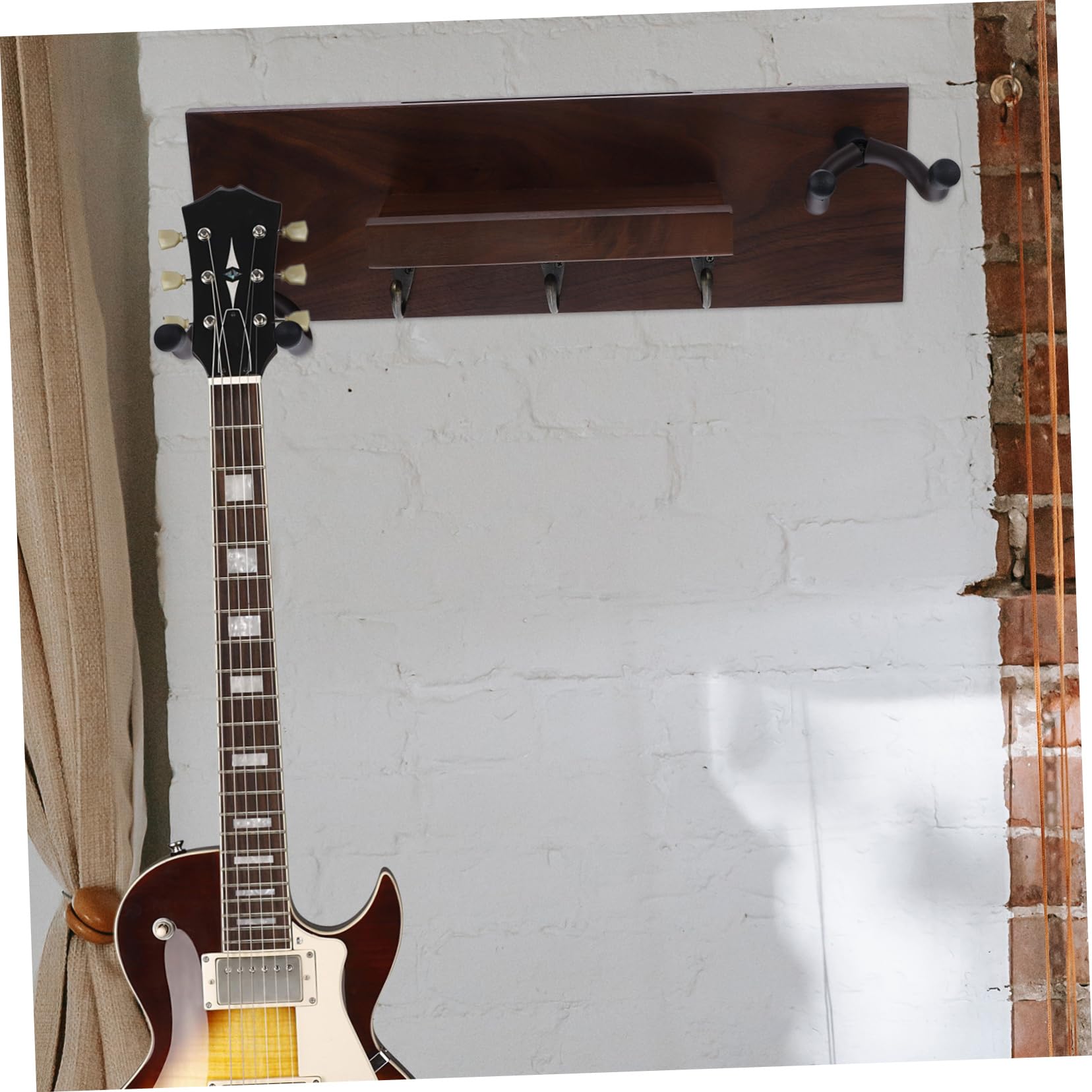Kisangel Supporto per Chitarra da Parete Gancio per Chitarra e Ukulele Mensola per Appendere Chitarre Design Pratico per Protezione e Risparmio di Spazio