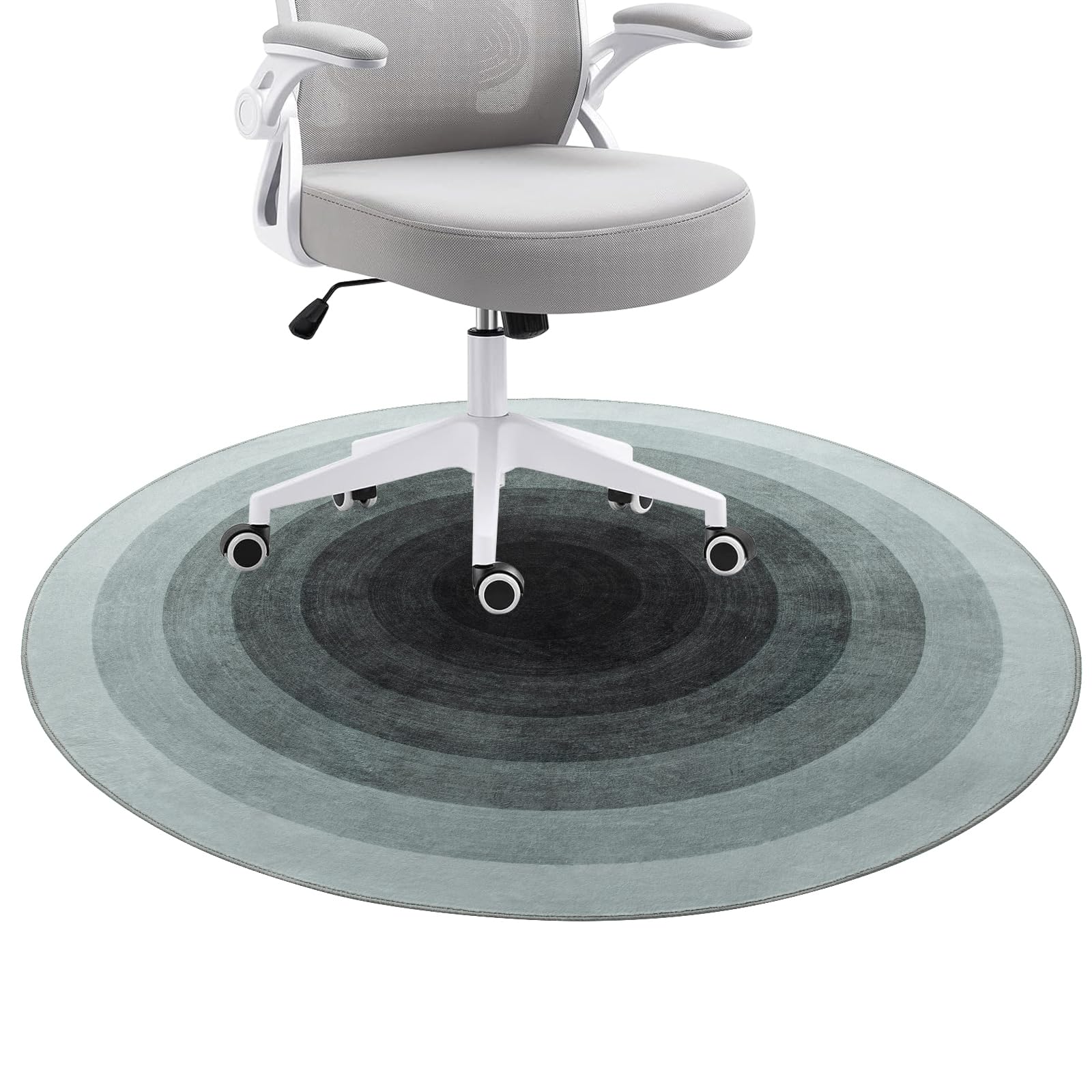 Floor Protector Mat for Hard Floors 100cm Office Chair Protector Mat Round Non-Slip Mat Office Chair Mat (Black-1)
