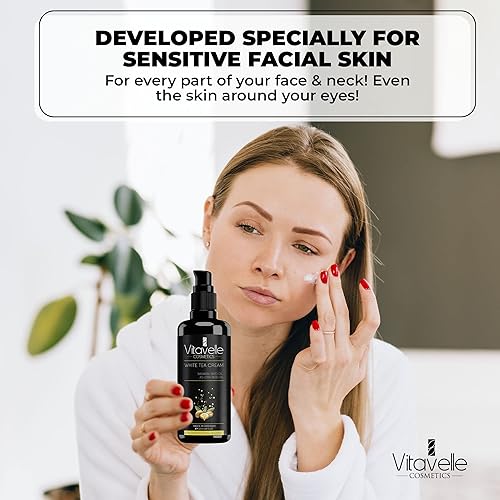 Miniatura 9 de Crema de té blanco para el acné hidratante facial para mujeres, ligera, no grasa para el acné con té blanco, ácido láctico, babassu y aceite de