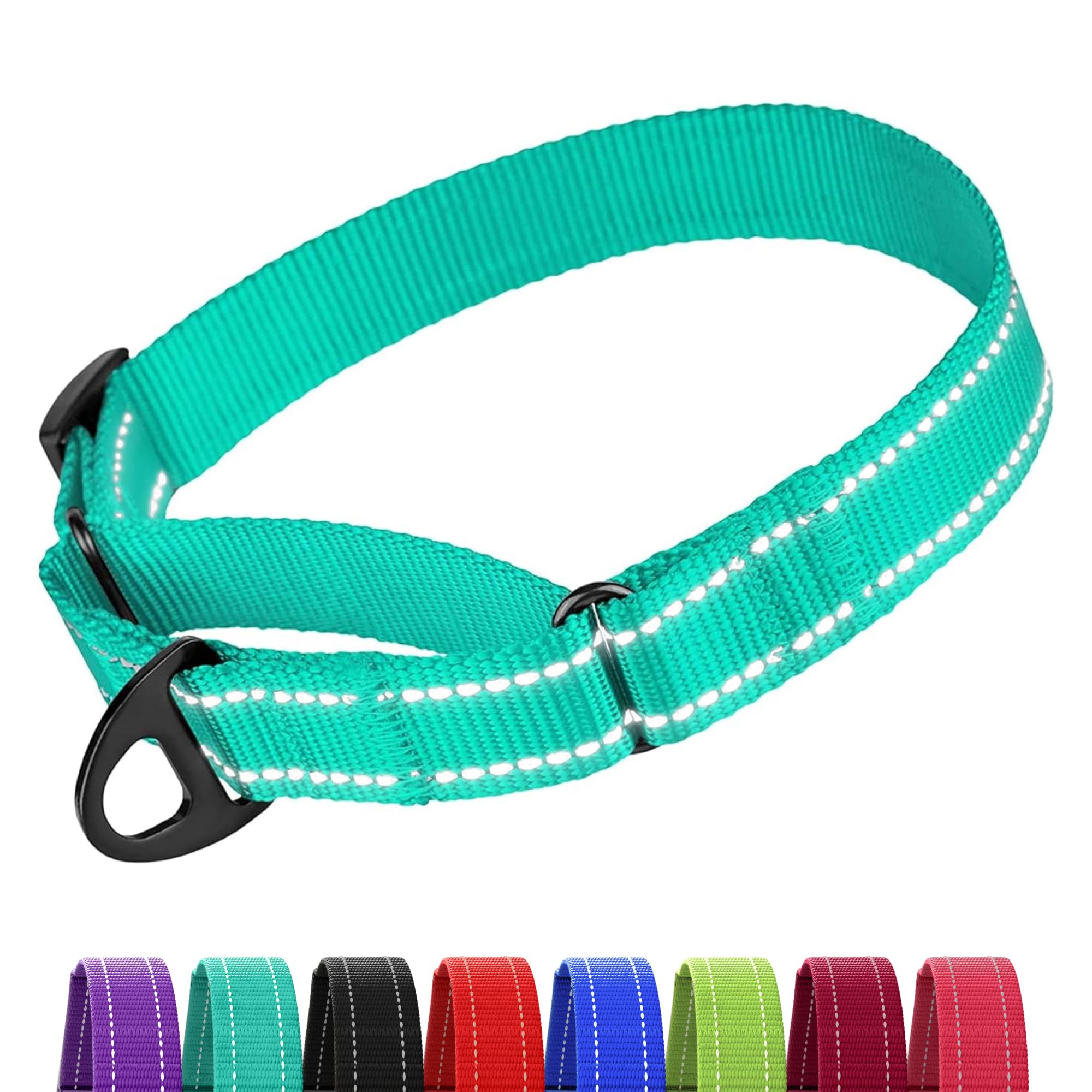 Collardirect Reflective Martingale Dog Collar Nylon Training Collars for Small Medium Large Dogs Puppy Pink Orange Green (S, Neck Size 11"-15", Mint Green)