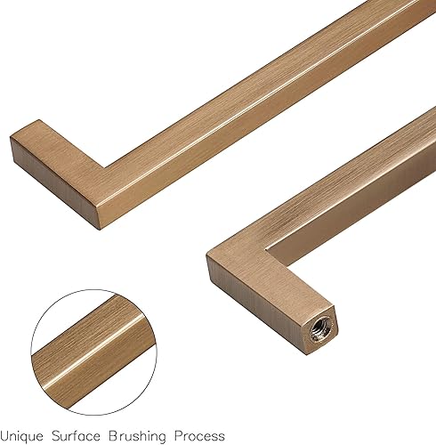 Miniatura 3 de Triumph Hardware Herrajes dorados de gran tamaño, tirador de manija de electrodomésticos, bronce champán de 12 pulgadas (12.000 in) de centro a