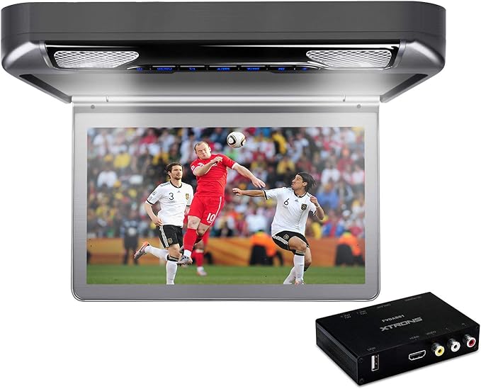 XTRONS 13.3"Car Overhead DVD Player with 1 TV Receiver,Slim MPV Roof