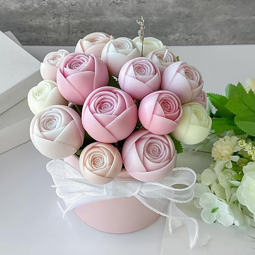 Miniatura 5 de Molde de vela en espiral de onda de silicona con forma de corazón de flor, moldes de fundición de resina de silicona para velas, resina y