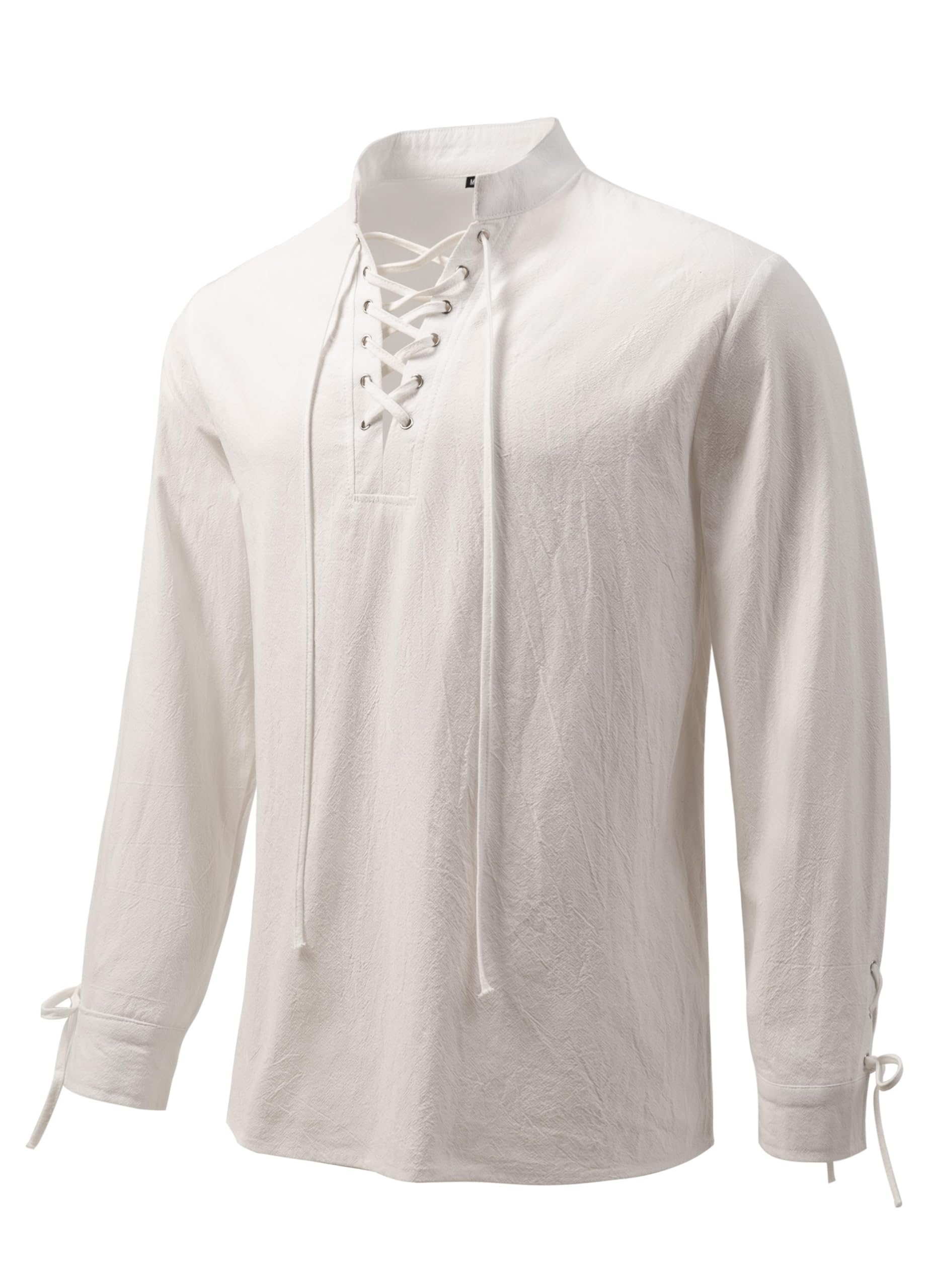 Snapklik.com : Mens Medieval Shirt Vintage Long Sleeve Lace Up Pirate ...