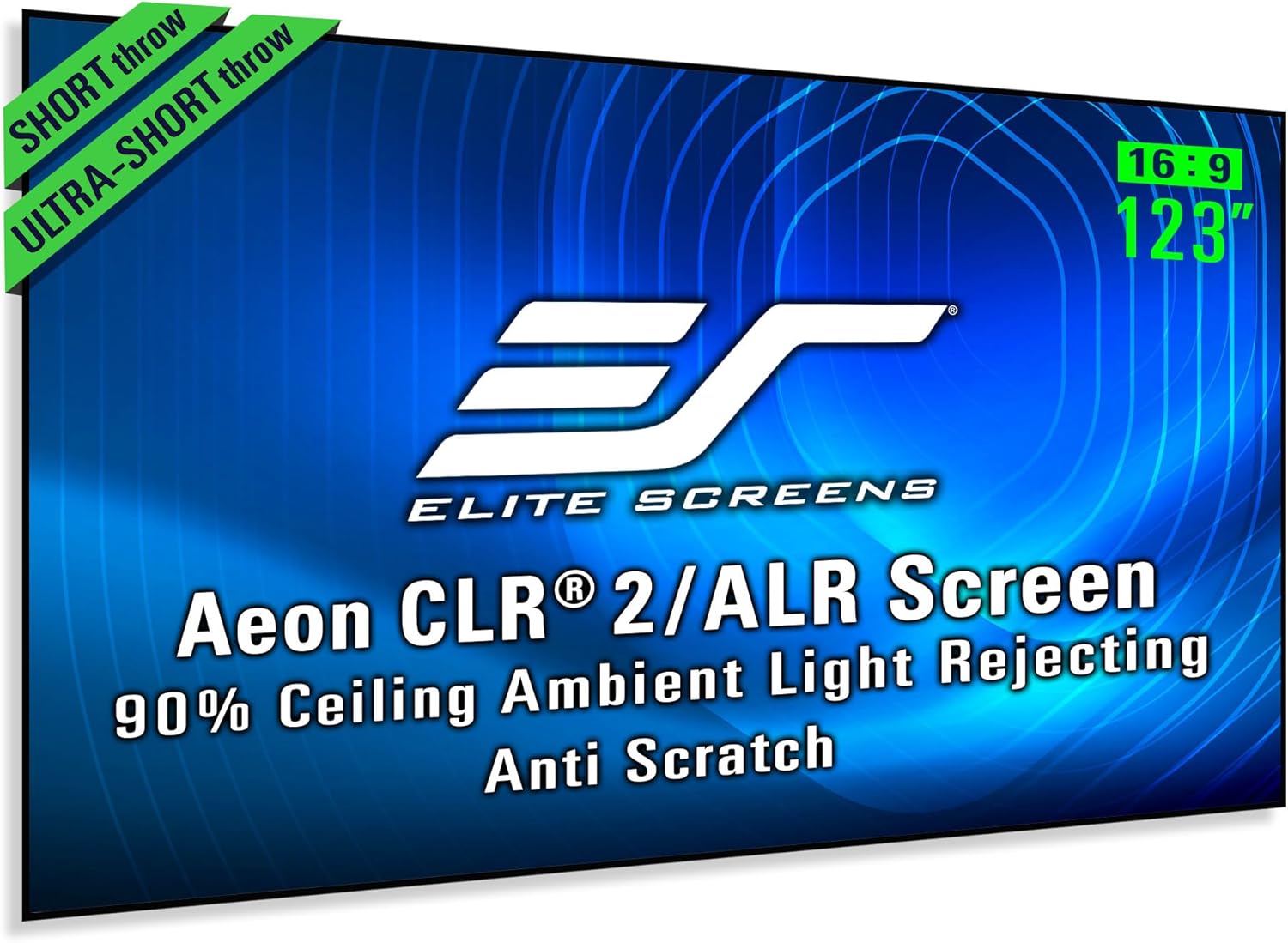 Elite Screens 123-inch ALR screen: A concise product description.