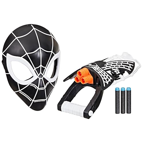 SPIDER-MAN Marvel Symbiote Tri-Shot Blaster & Mask, Role Play Gauntlet & Mask for Costume Additions, Super Hero Toys, Kids, Ages 5+ ​