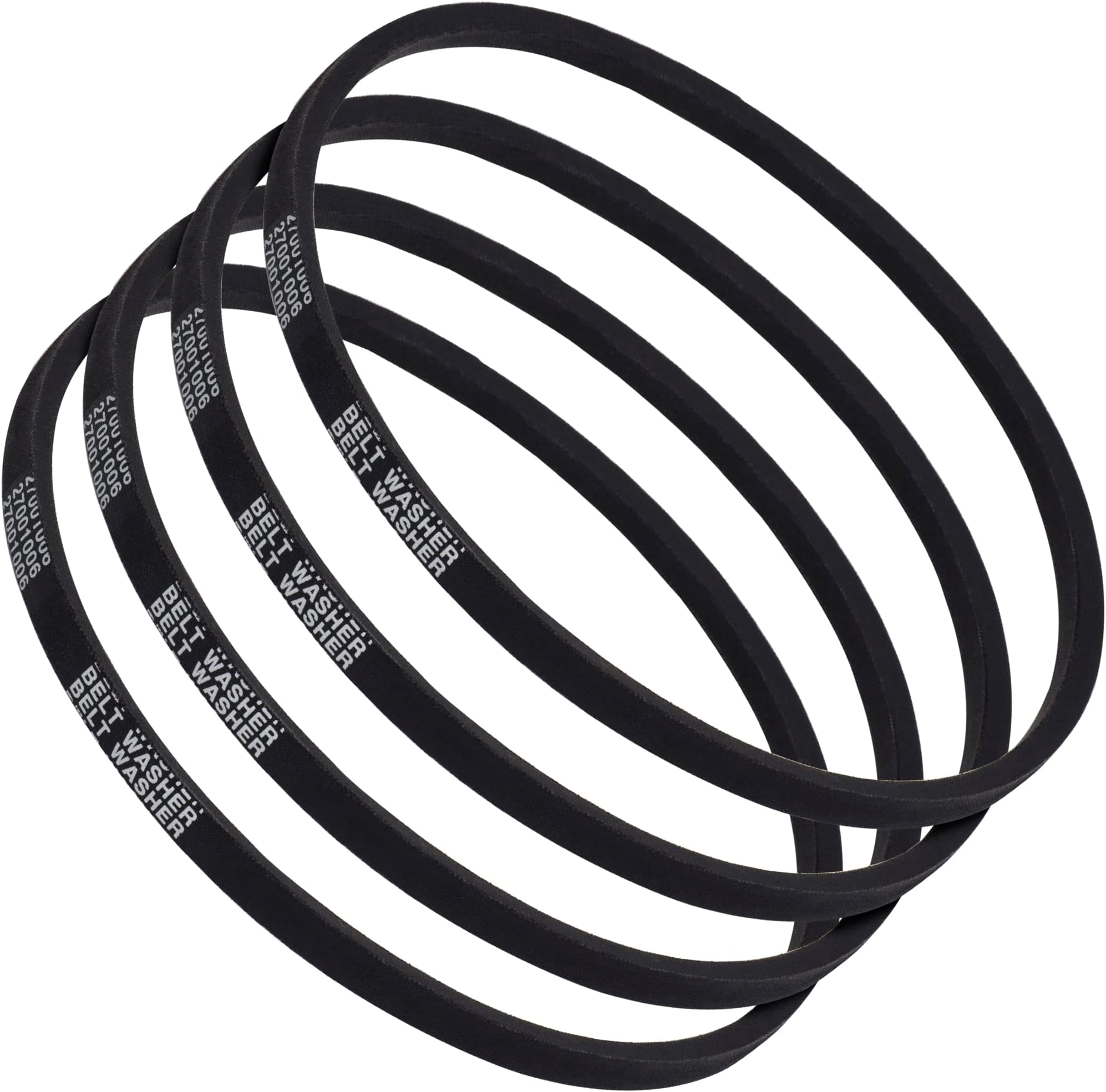 BlueStars 4-Pack Ultra Durable 27001006 Washer Drive Belt - Compatible with Amana Maytag Speed Queen Washers - Replaces 38174 WP27001006 40053601 40053606 PS11740577