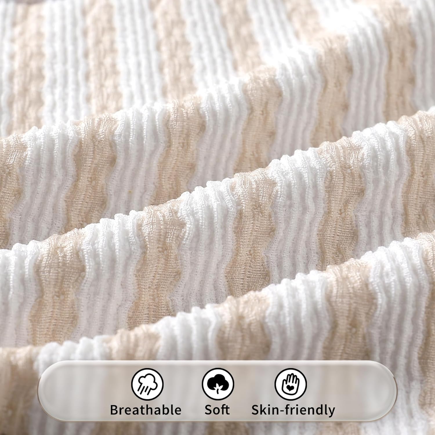 Happy Town Toddler Swimsuit Girl Solid Color Stripe One-Piece Baby Bathing Suits - Image 2