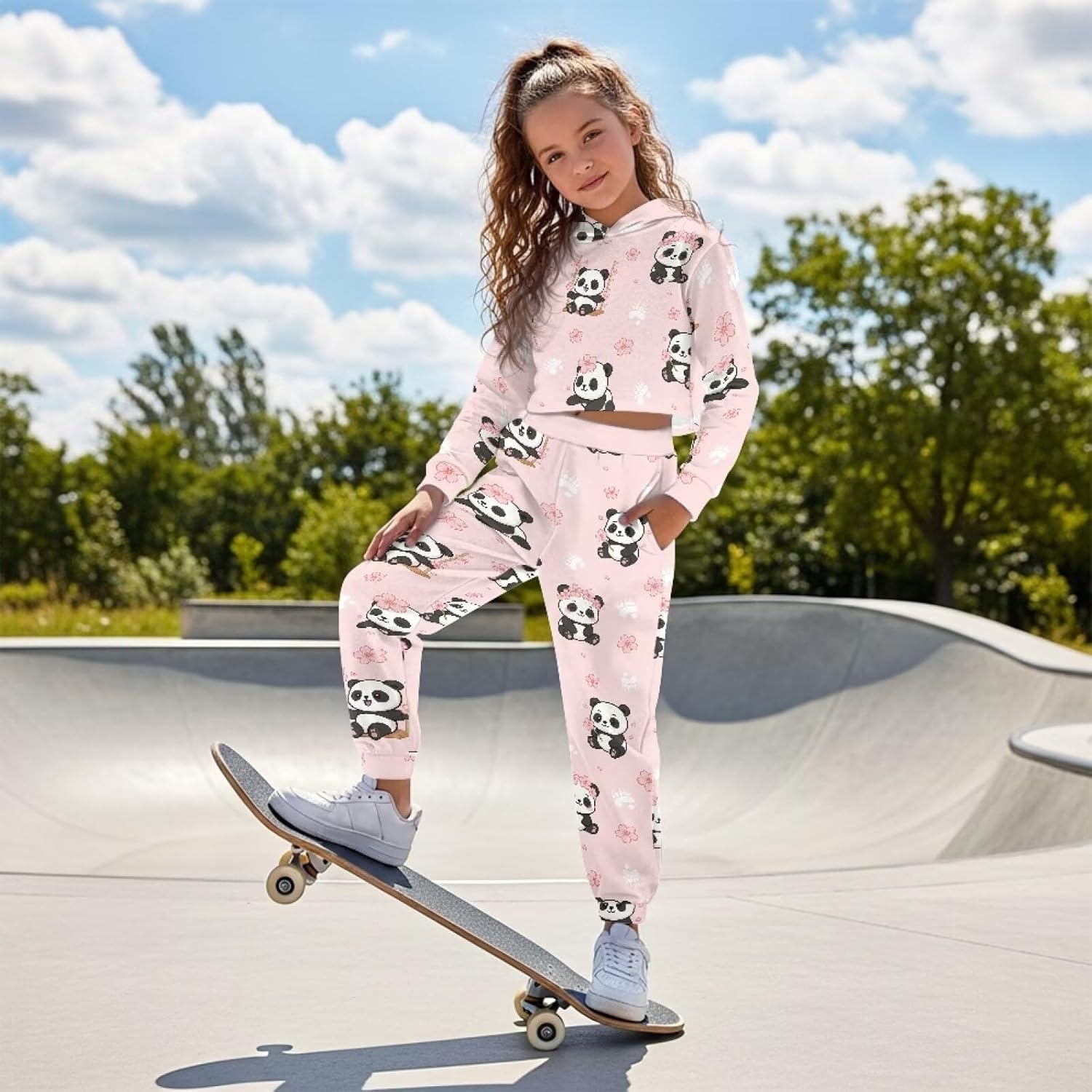 Rnyleeg Cute Girls Long Sleeve Clothes Set Pullover Hoodies for Girls 4-13 Y Soft Girl 2 Piece Outfits Sweatsuit Ropa De NiñA
