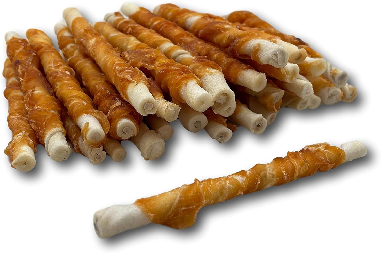 Top Dog Chews - All Natural Chicken Wrapped Rawhide Dog Twists (50 Pack), Natural Chew Sticks for Healthy Teeth and Happy Dogs, Delicious Dog Treats for Canine Dental Care