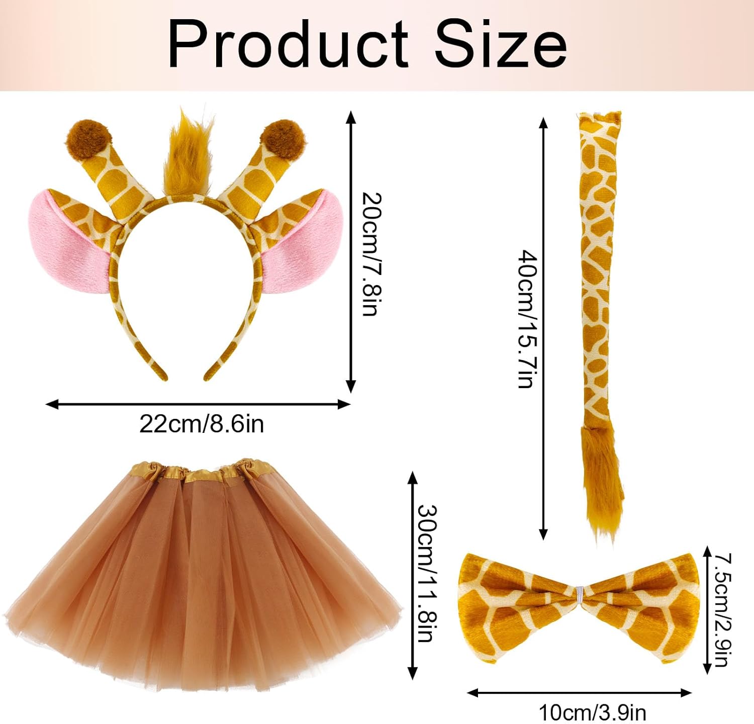 Animal Costume Set - Animal Ears Headband, Nose and Tail, Bow Tie for Cospaly Party - Image 2