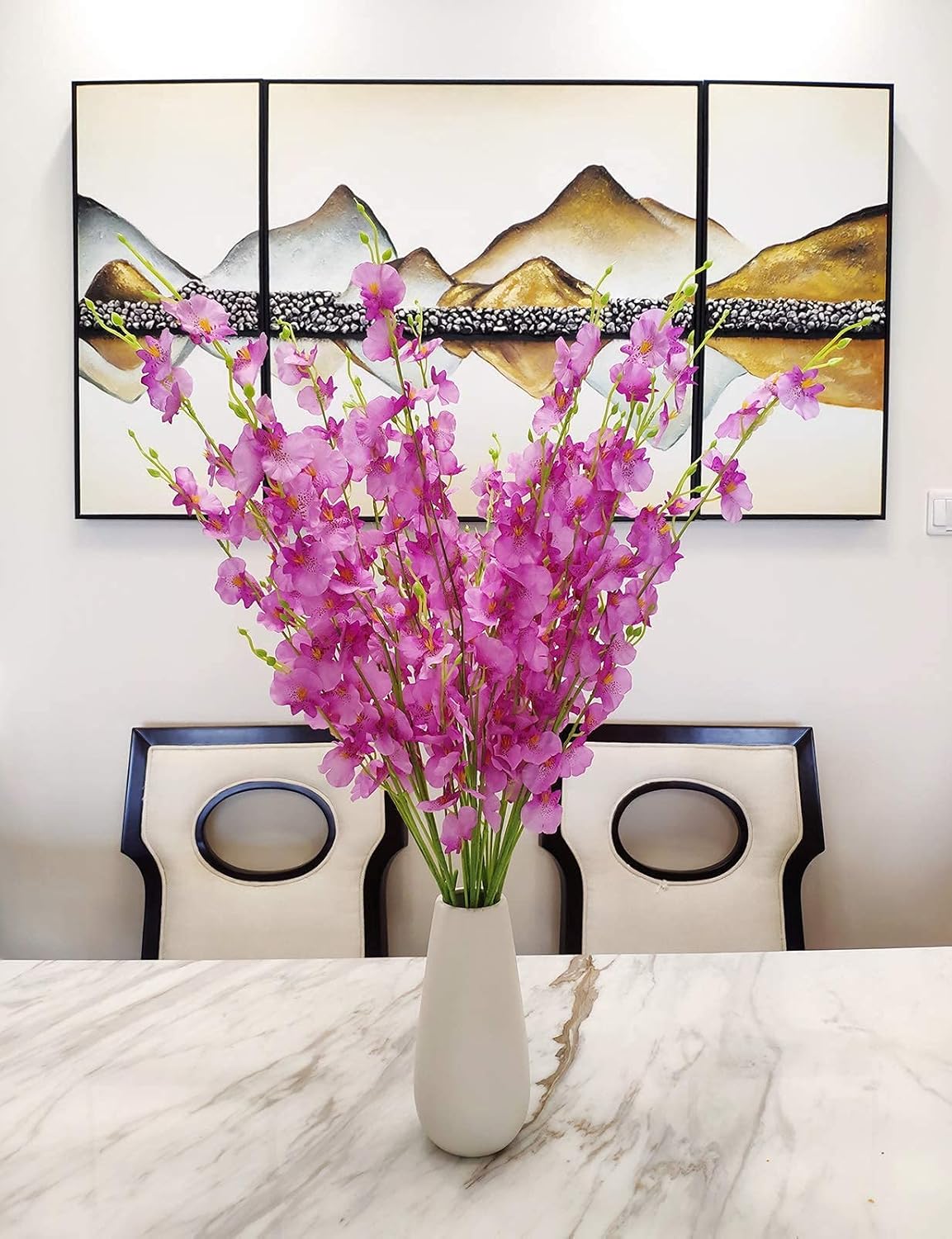 Buy Artificial Orchid Flower Arrangement Fake Faux Orchid Dancing Lady Flower Purple Long Stems 37 Tall Silk Oncidium Orchid Flower Stems For Home Office Decor Indoor 10 Stems Online In Turkey B08tt5phk6