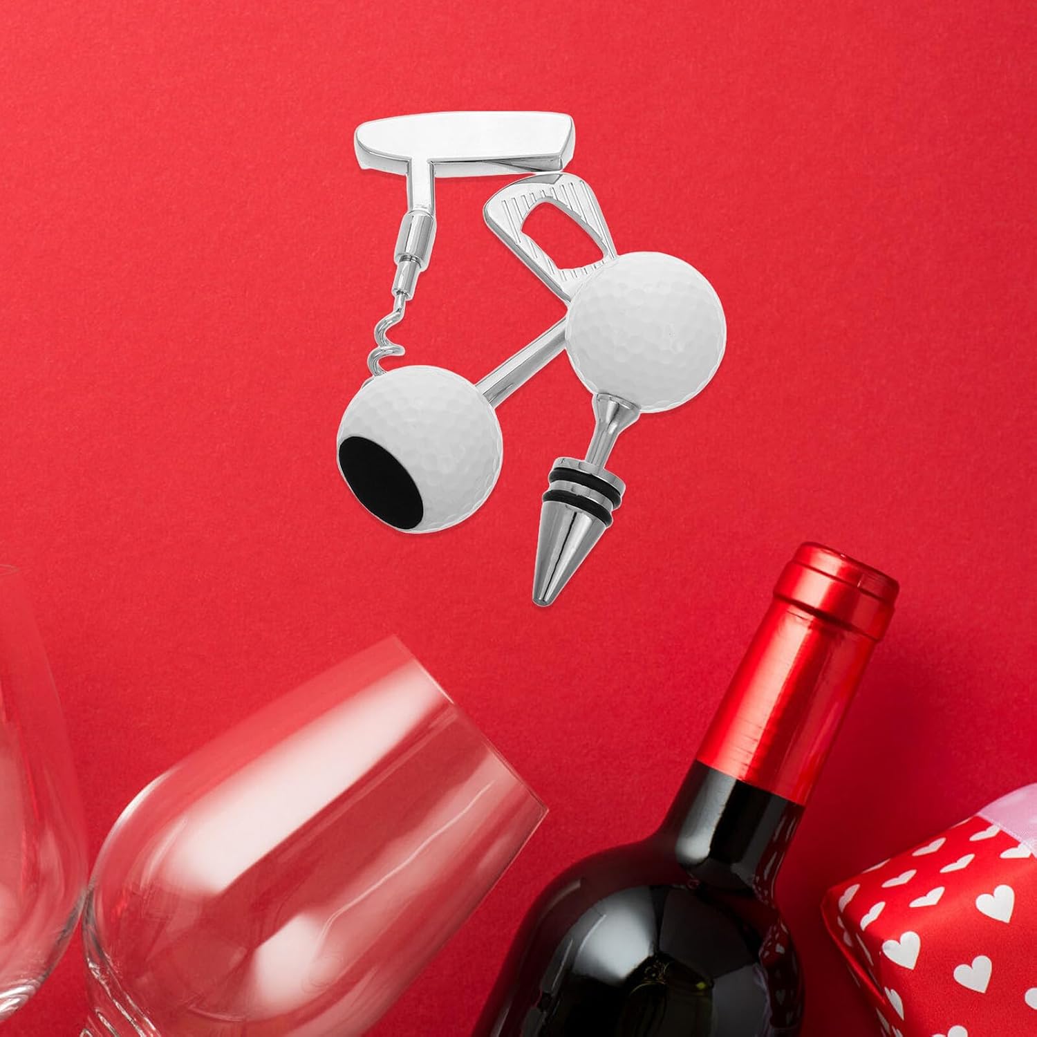 Unomor Golf-themed Bottle Opener for Wine and Beer Corkscrew with Versatile Stopper Portable Beer and Soda Opener for Home Bar and Kitchen Use
