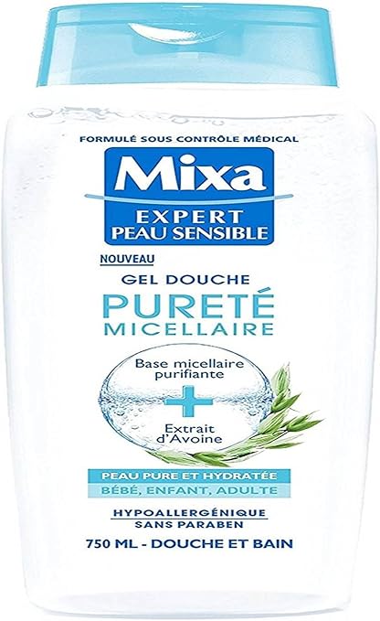 Mixa Expert Sensitive Skin Micellar Purity Cleansing Shower Gel With Wheat Extract 750 Ml Amazon Co Uk Beauty