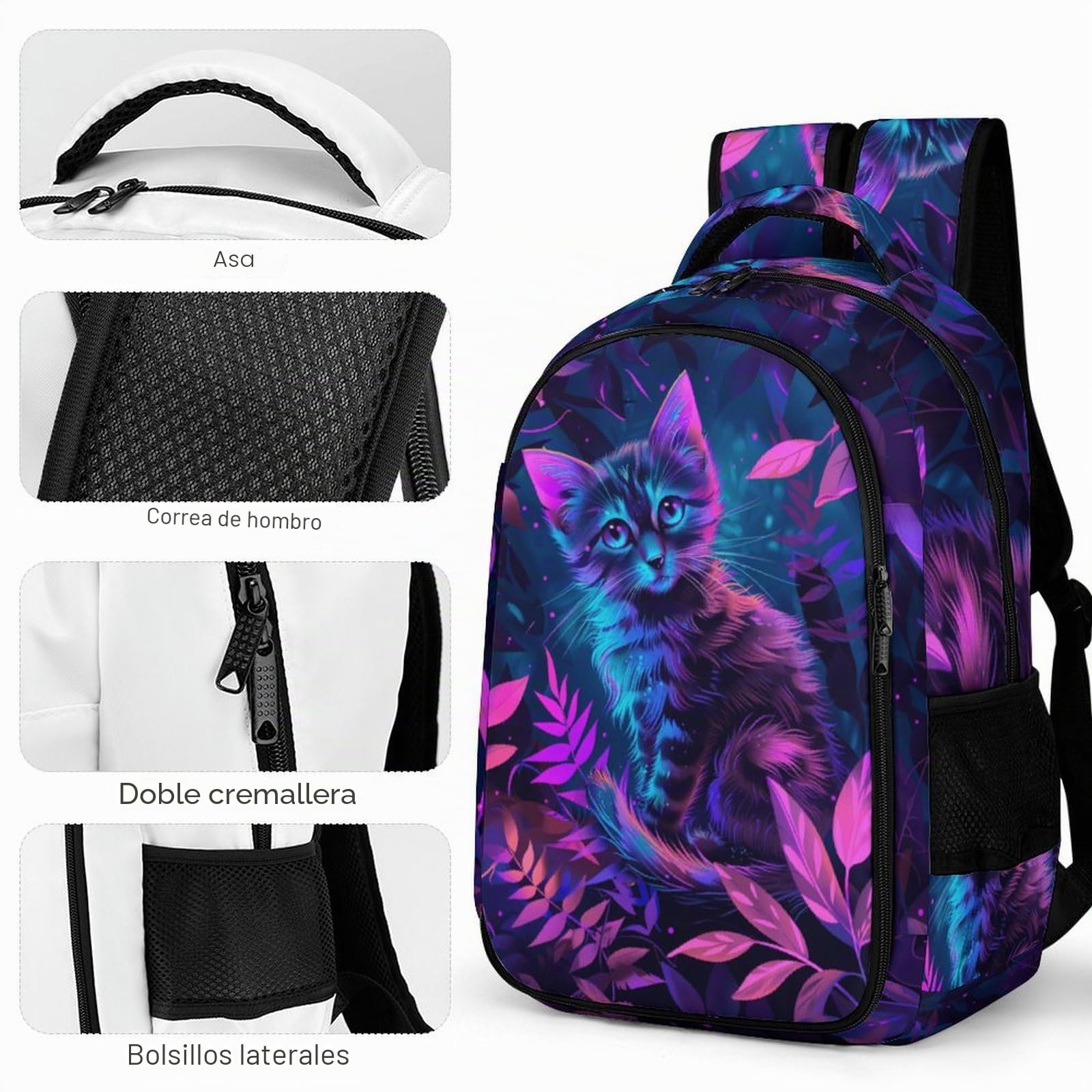 Mochila Infantil Gato Gatito, Regalos Para Niños, Mochilas Escolares Juveniles En Gran Capacidad, Bolsa Con Animal Print Para Muchachas