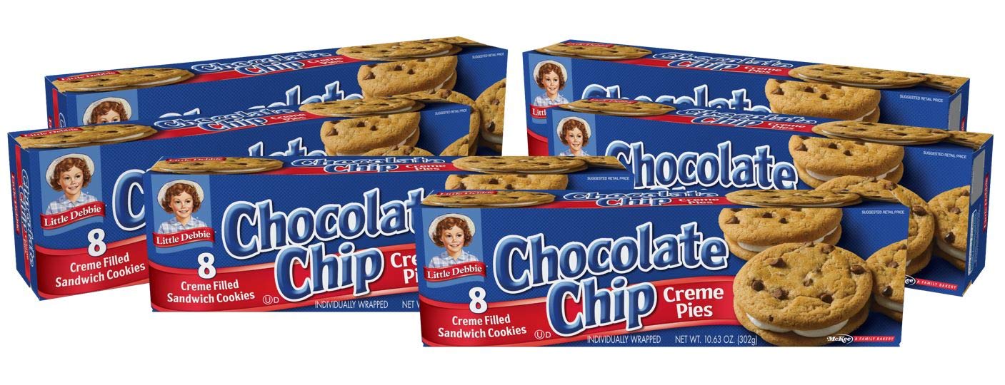 Little Debbie Chocolate Chip Creme Pie 6 Cartons of 8