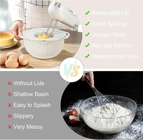 Miniatura 3 de Juego de colador 4-1 con tazón para mezclar, coladores y coladores de alimentos para cocina, colador de arroz para pasta, lavado de frutas y