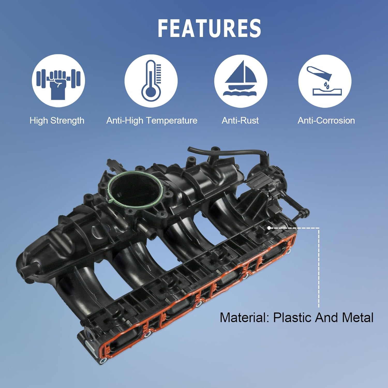 Intake Manifold Assembly 06J133201BH Replacement for VW GTI Tiguan CC Jetta Passat Beetle Audi Q3 TT 2006-2017 2.0L Petrol CCTA/CBFA Repalce# 06J133201BD 06J133201AD