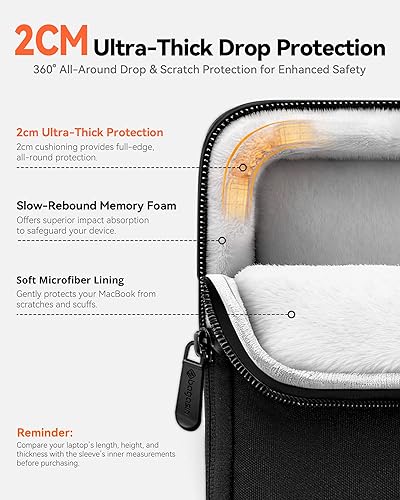Vista 3 de Funda para laptop de 13 pulgadas compatible con MacBook Air M4 M3 M2 M1 2025-2018 / Pro M2 M1 2025-2016, bolsa vertical de poliéster