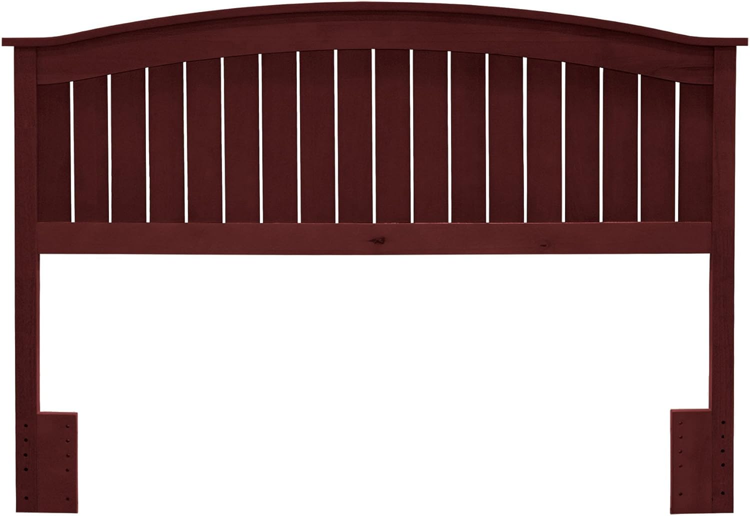 Finley Wooden Headboard Panel with Curved Top Rail Design, Merlot Finish, Full / Queen