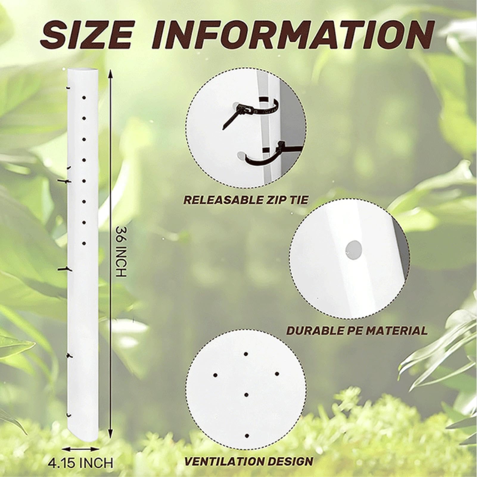 Grow Tubes für Bäume, belüftet, geteilt, Pflanzenschutz, lösbar, 5 Stück
