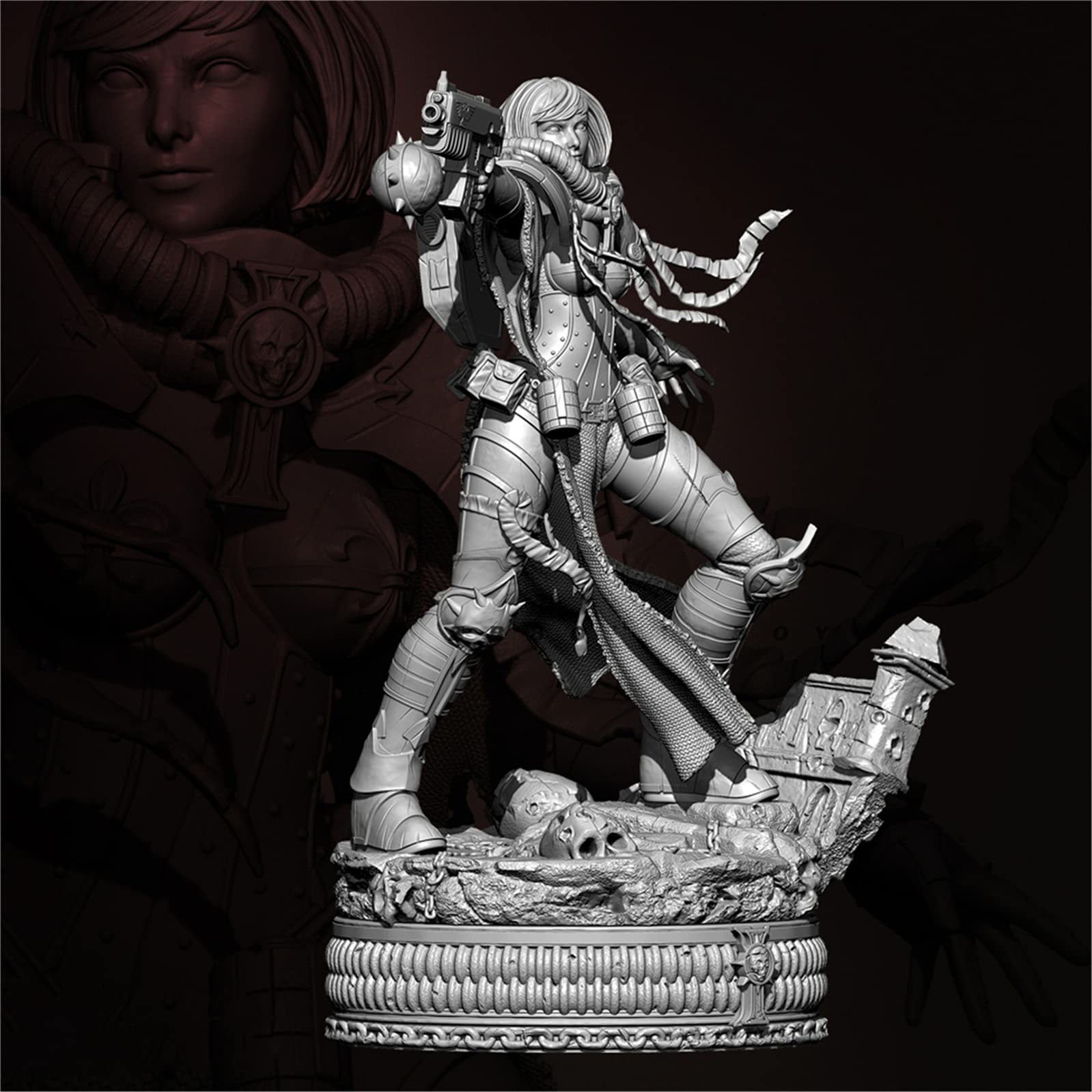 1/24 古代女性戦士兵士 レジンモデルキット 未塗装・未組立 レジン