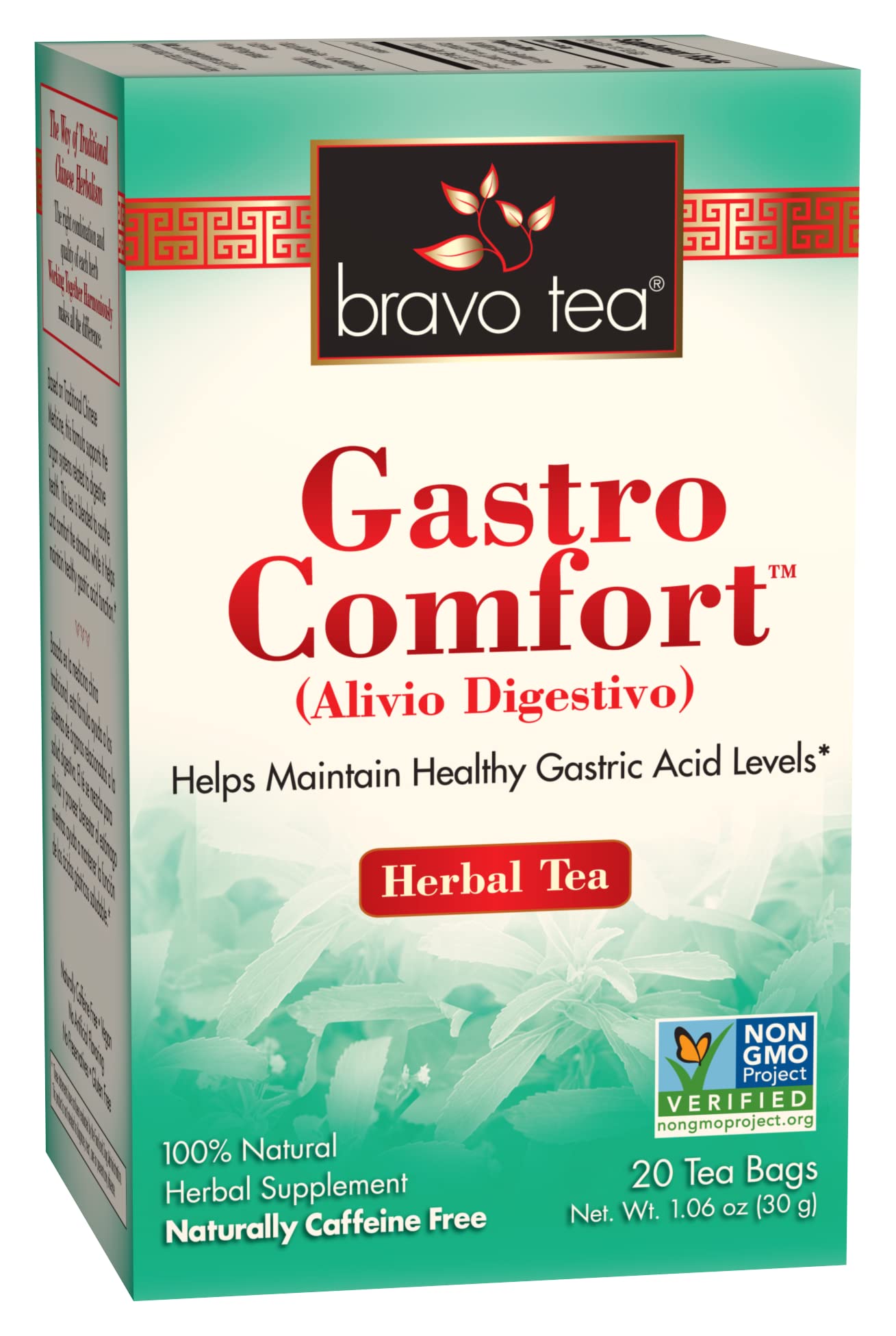 Bravo Teas Gastro Comfort Herbal Caffeine Free, 20 Bags