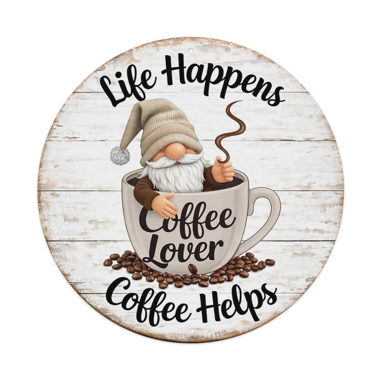 Life Happens Coffee Lover Helps Tin Sign Metal Poster Vintage Metal Signs for Home Man Cave Bar Cafe Kitchen laundry room Wall Decorations 8x8 inches