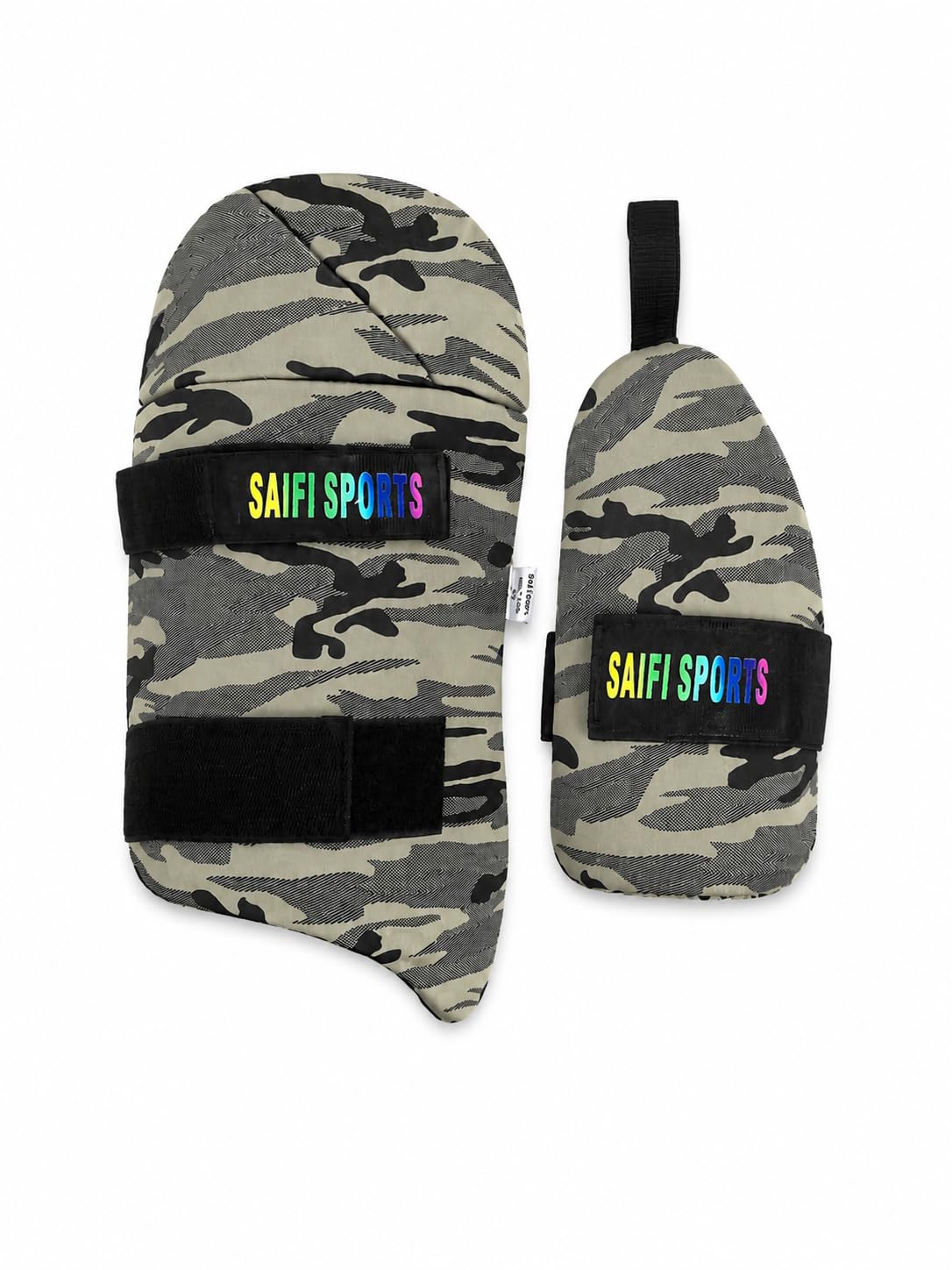 Cricket Batting Leg Guards, Camouflage Print | Thigh & Arm Guard Set, Velcro Strap Closure, Padded Protection, Camo Design, Junior & Senior Size-image-32